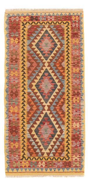 Tapis de couloir Tapis Kelim - Splash - 196 x 100 cm - multicolore