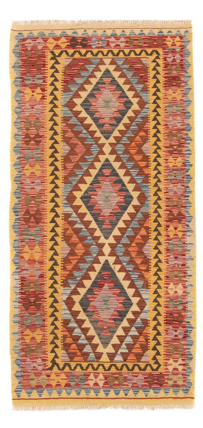 Tapis de couloir Tapis Kelim - Splash - 196 x 100 cm - multicolore