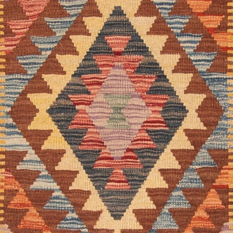 Tapis de couloir Tapis Kelim - Splash - 196 x 100 cm - multicolore