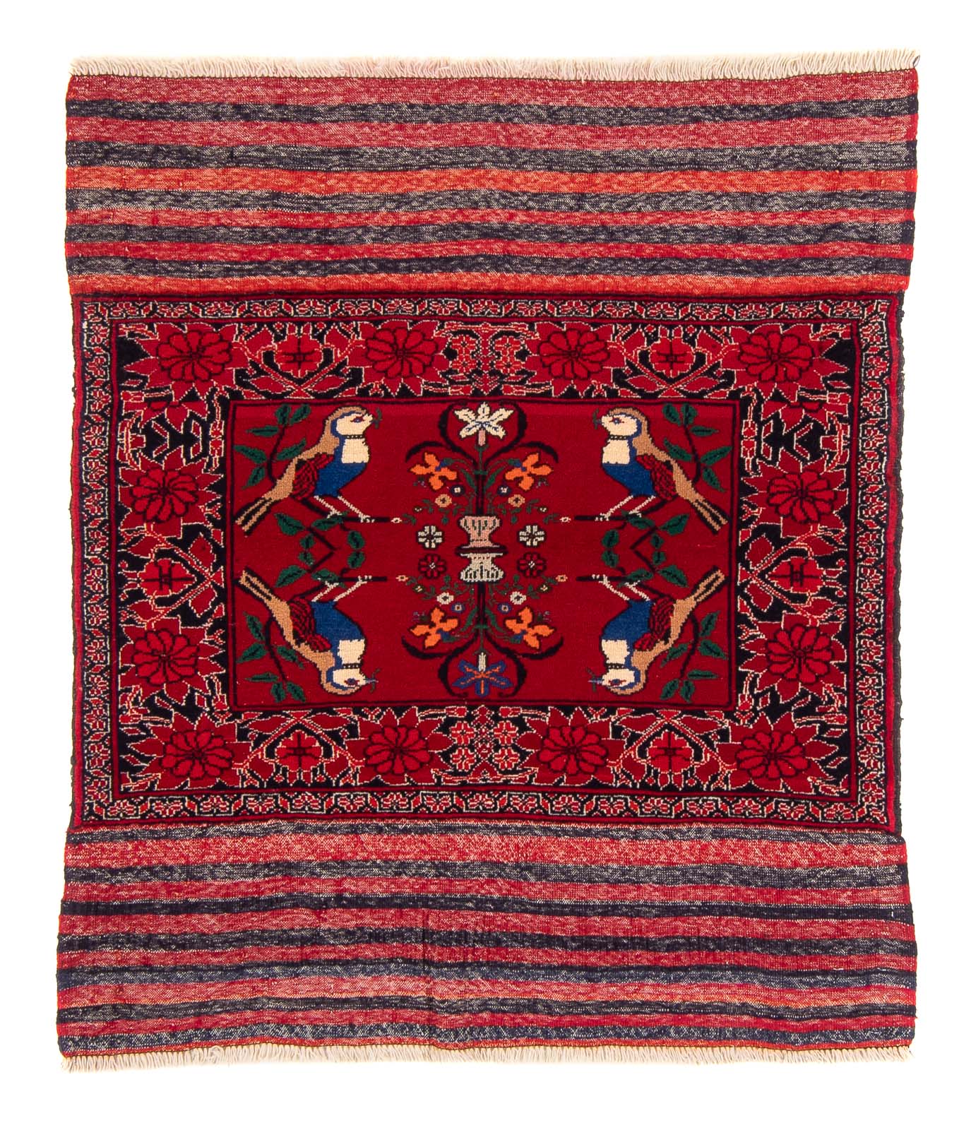 Tapis Belutsch carré  - 104 x 91 cm - rouge