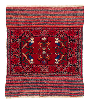 Tapis Belutsch carré  - 104 x 91 cm - rouge