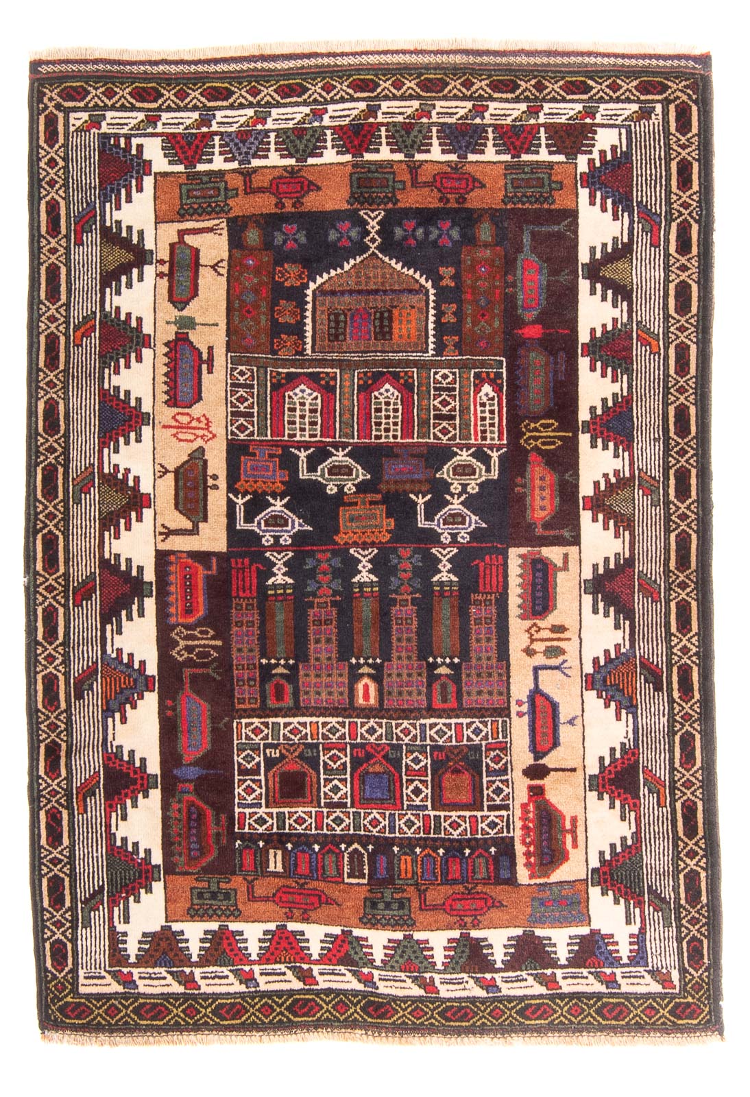 Tapis Belutsch - Tapis de prière - 120 x 85 cm - bleu foncé
