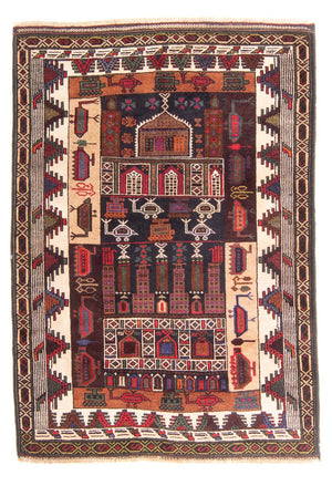 Tapis Belutsch - Tapis de prière - 120 x 85 cm - bleu foncé