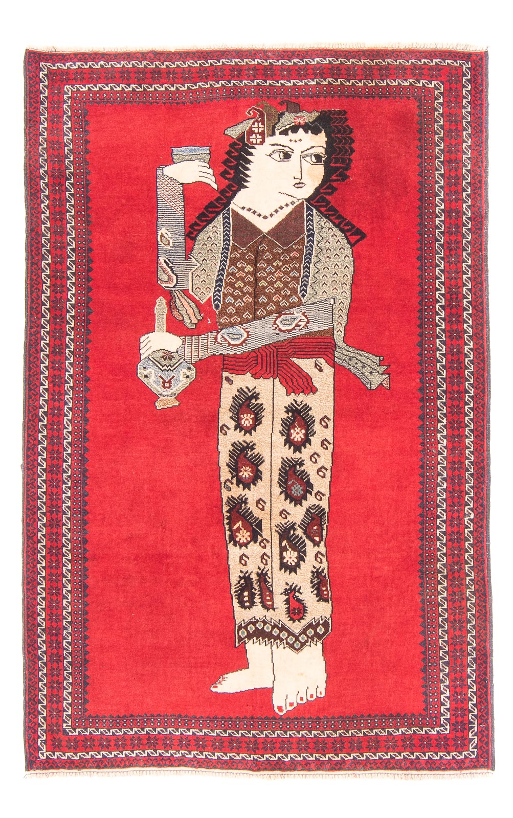 Tapis Belutsch - 138 x 89 cm - rouge