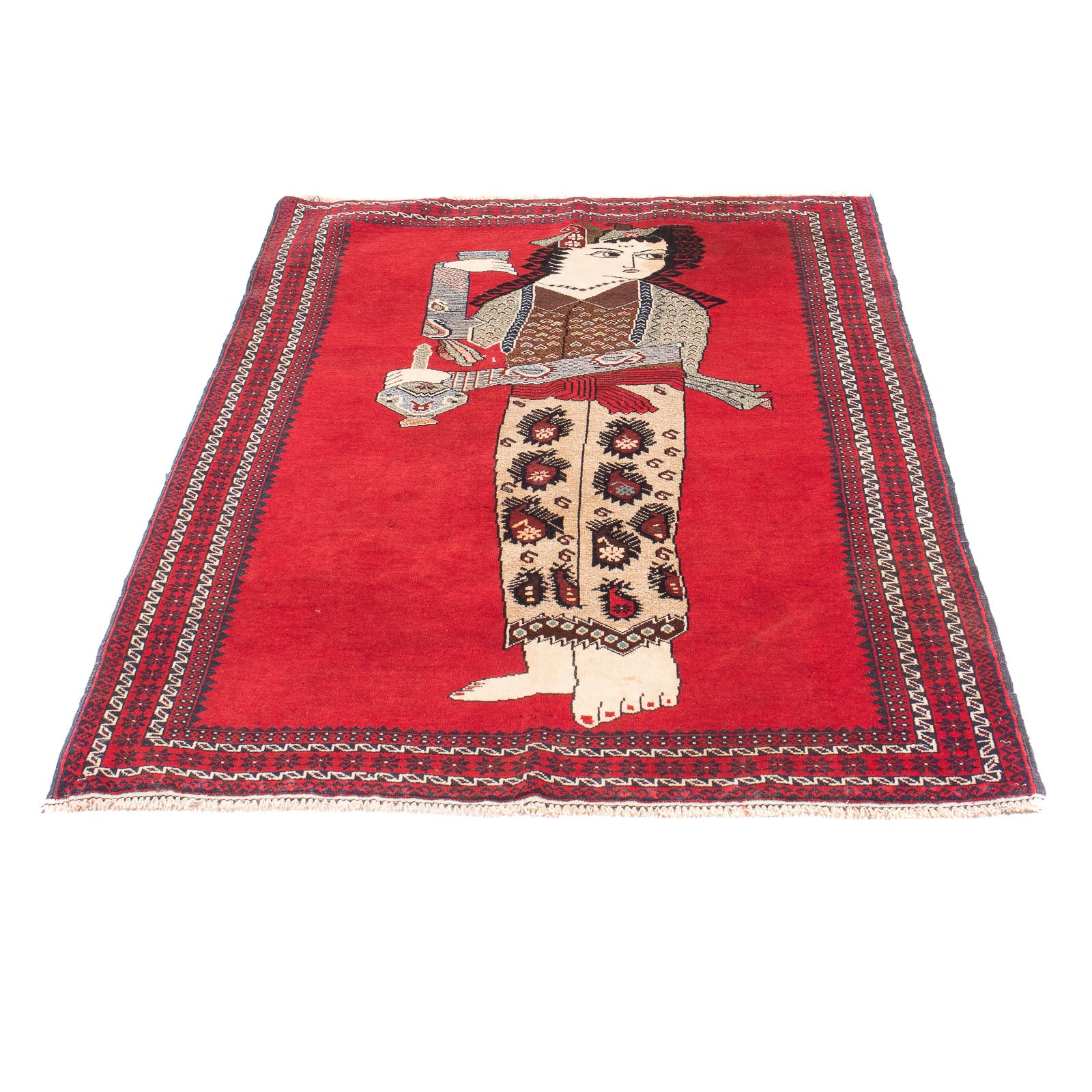 Tapis Belutsch - 138 x 89 cm - rouge
