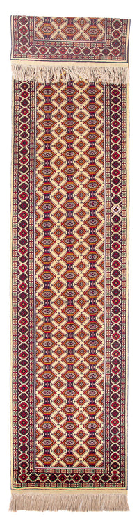 Tapis de couloir Tapis afghan - 390 x 90 cm - beige