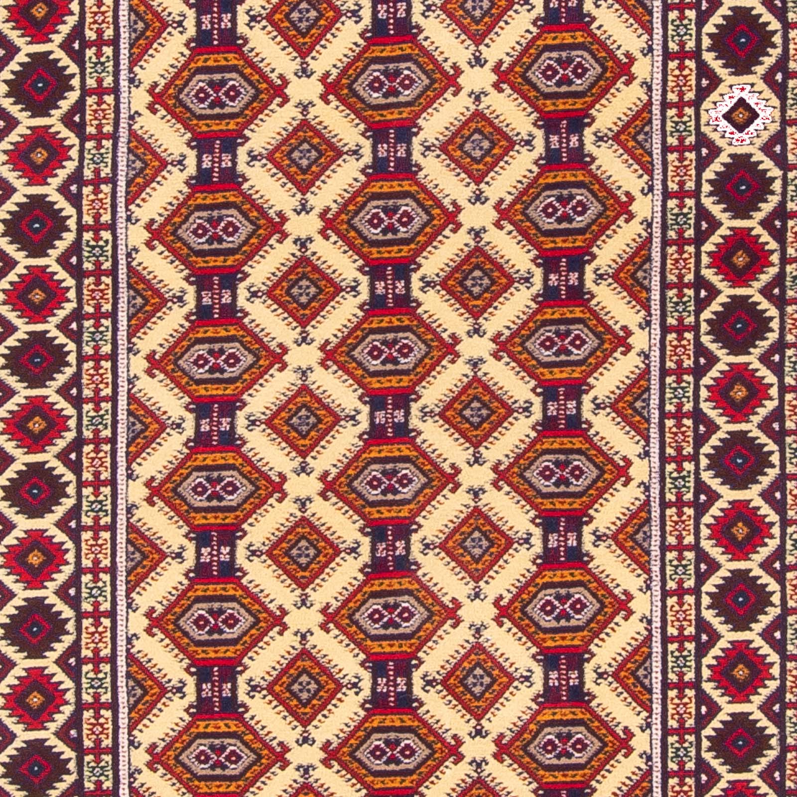 Tapis de couloir Tapis afghan - 390 x 90 cm - beige