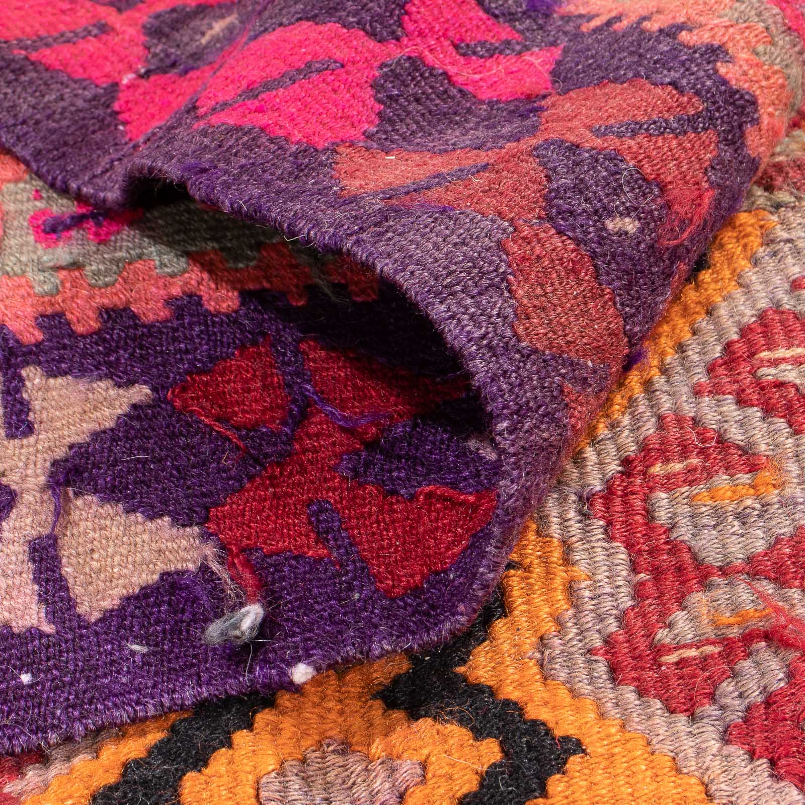 Tapis de couloir Tapis Kelim - Vieux - 374 x 129 cm - multicolore