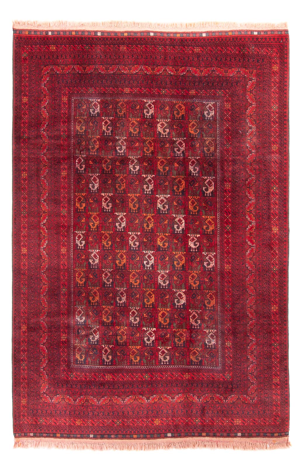 Tapis afghan - 293 x 202 cm - rouge