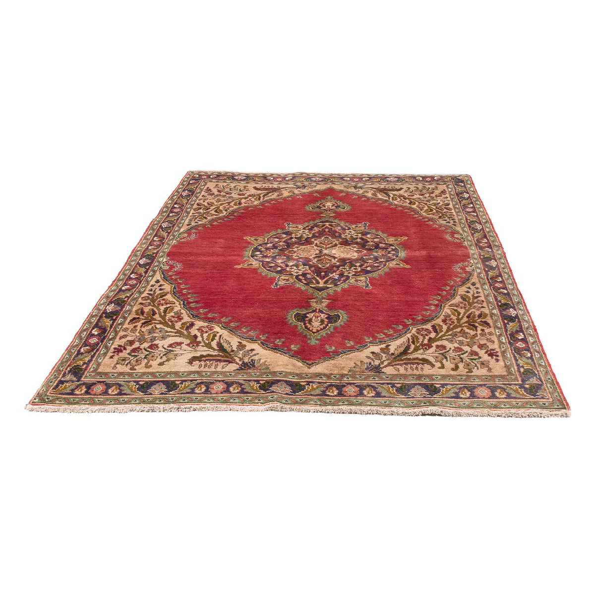 Tapis persan - Tabriz - 203 x 145 cm - rouge