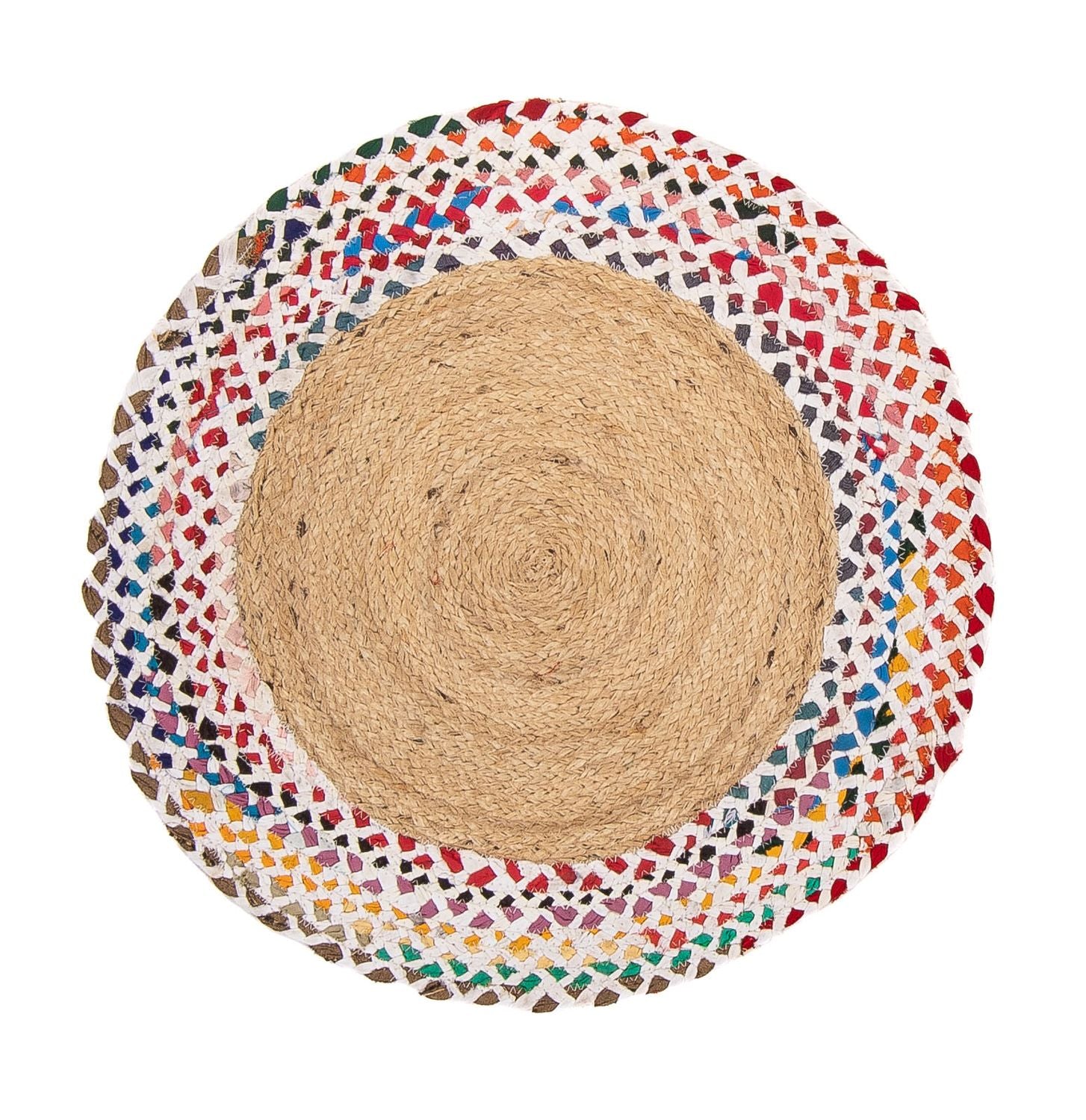 Tapis en sisal ronde  - 60 x 60 cm - multicolore