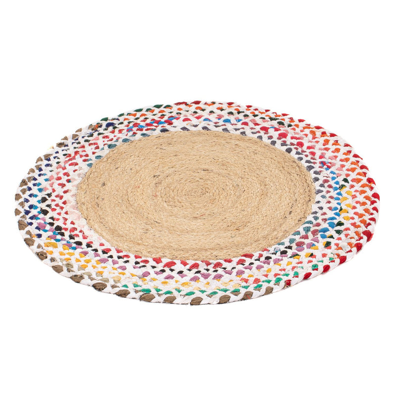 Tapis en sisal ronde  - 60 x 60 cm - multicolore