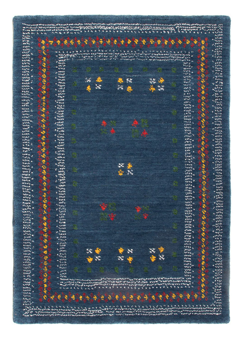 Tapis Gabbeh - Loribaft Softy - 90 x 60 cm - bleu
