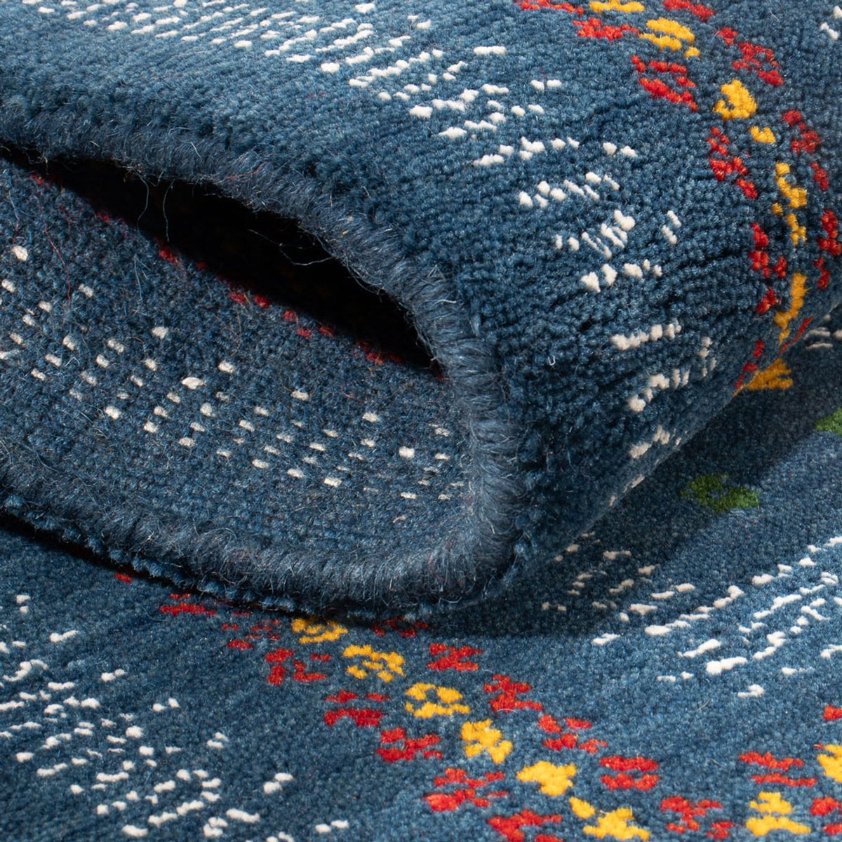 Tapis Gabbeh - Loribaft Softy - 90 x 60 cm - bleu