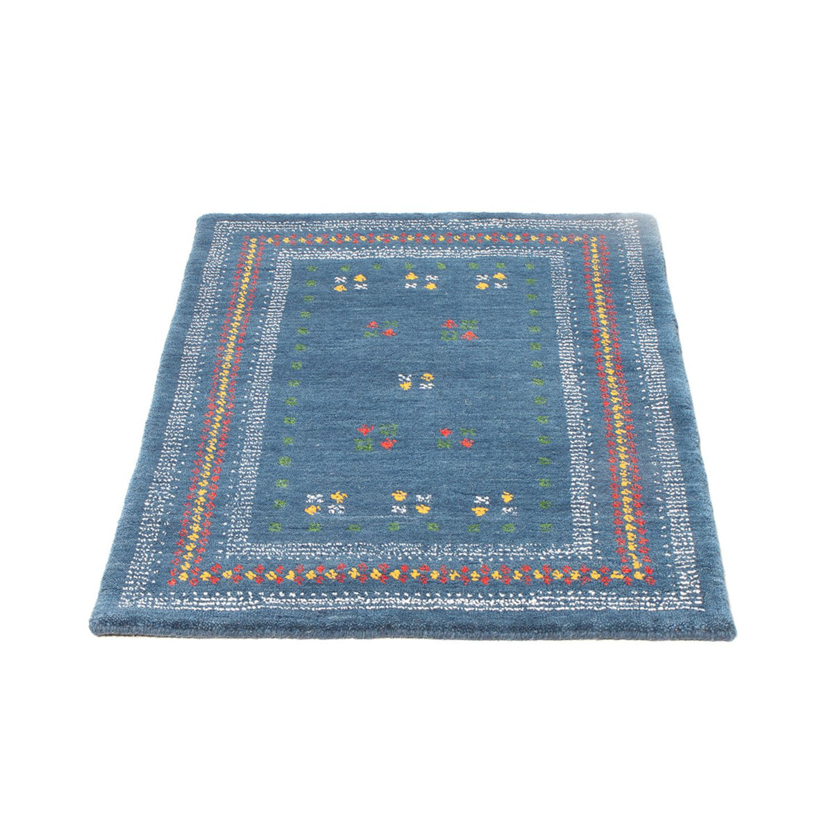 Tapis Gabbeh - Loribaft Softy - 90 x 60 cm - bleu