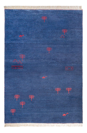 Tapis Gabbeh - Indus - 180 x 120 cm - bleu foncé