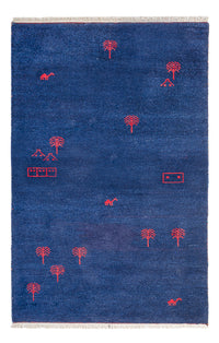 Tapis Gabbeh - Indus - 180 x 120 cm - bleu foncé