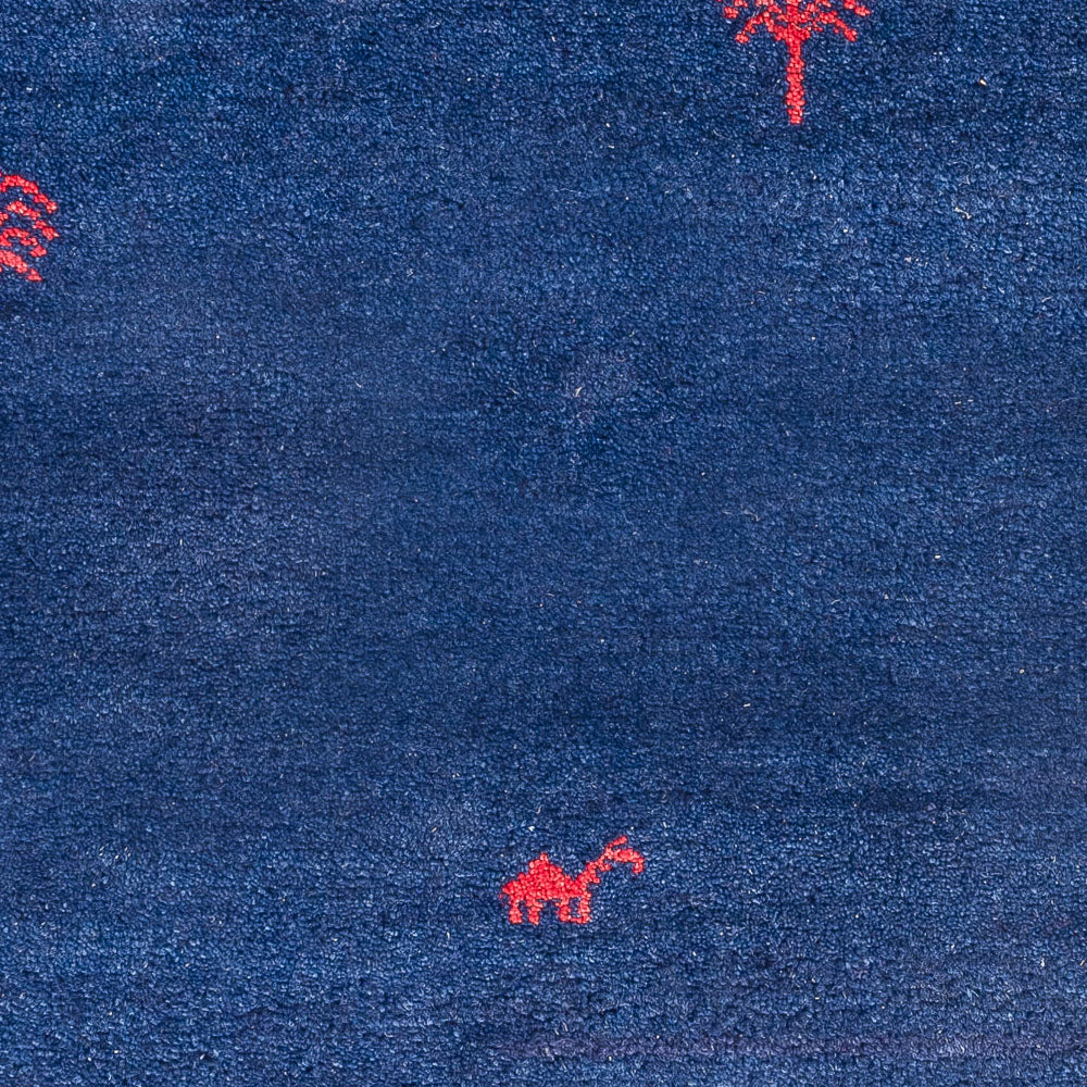 Tapis Gabbeh - Indus - 180 x 120 cm - bleu foncé