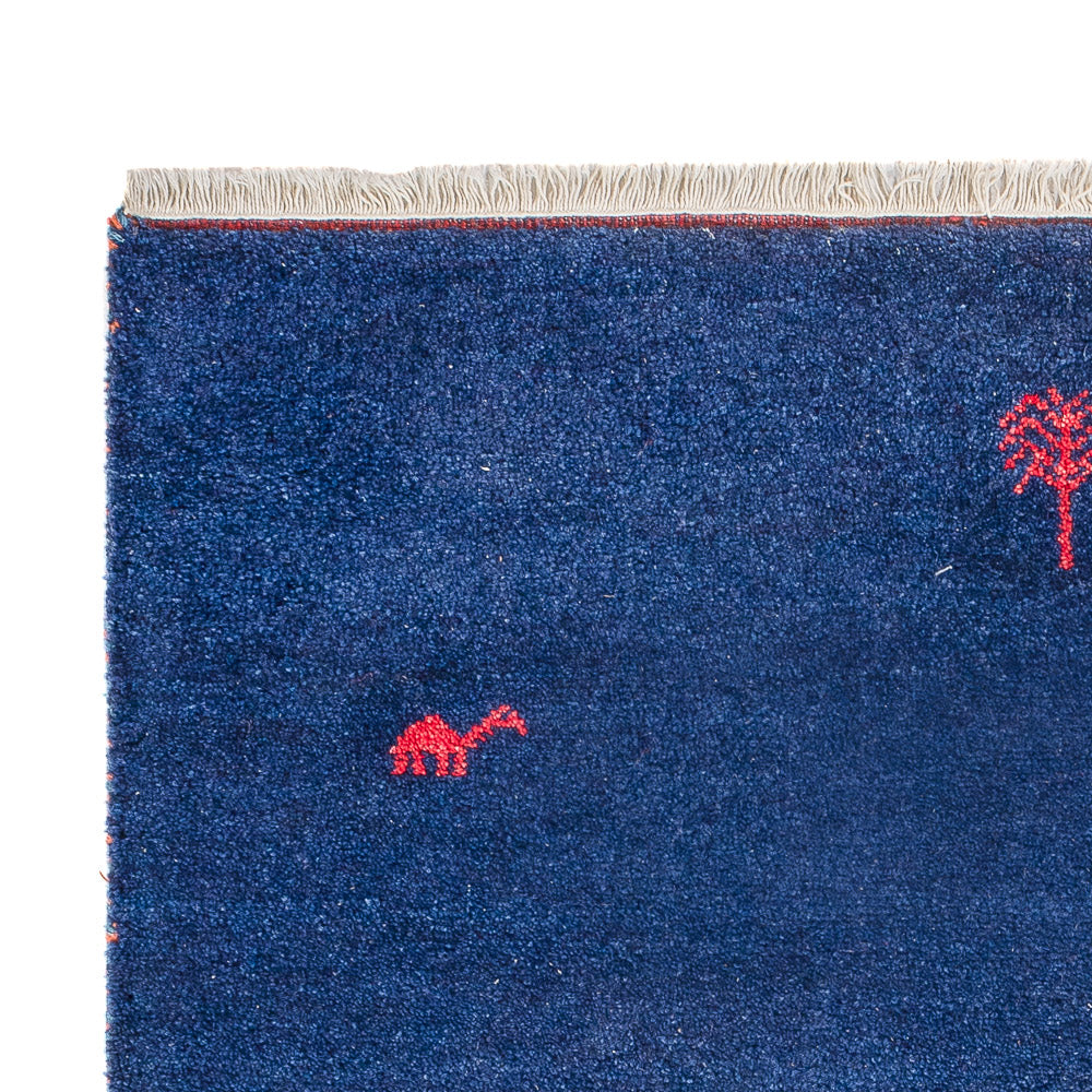 Tapis Gabbeh - Indus - 180 x 120 cm - bleu foncé