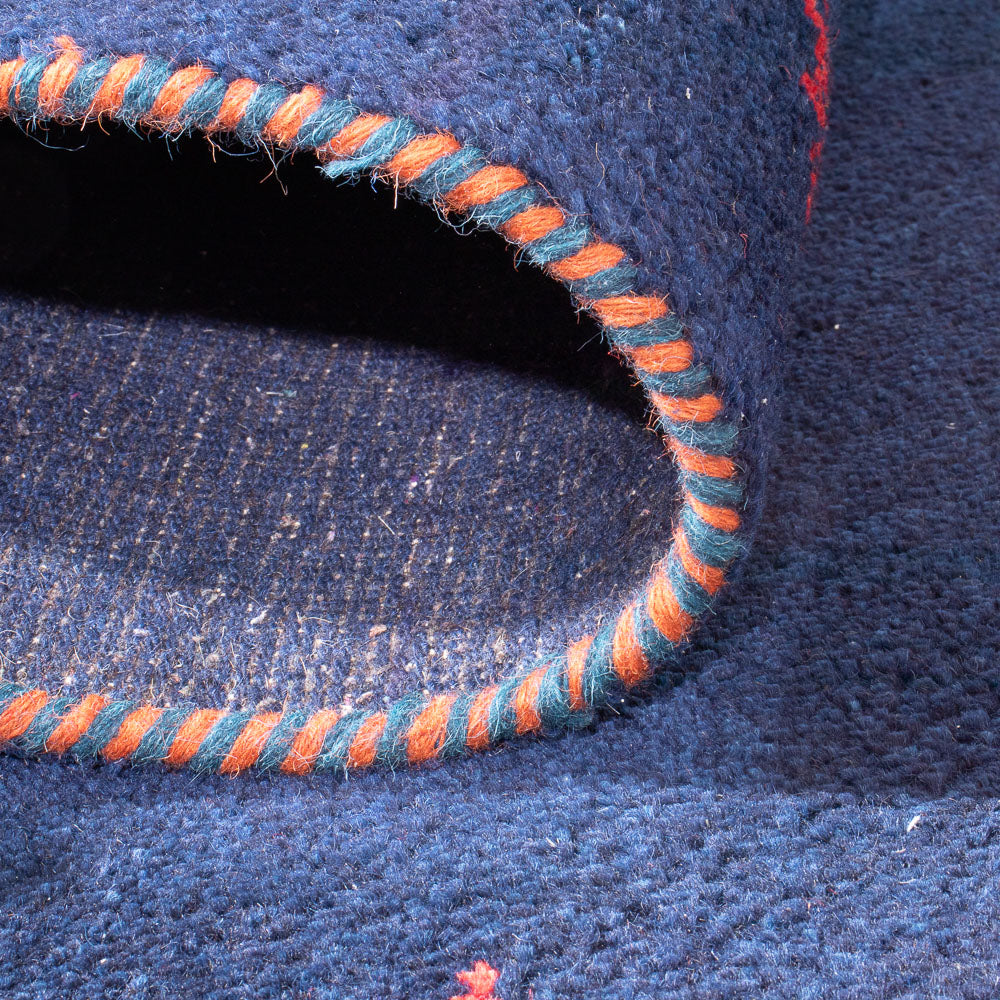 Tapis Gabbeh - Indus - 180 x 120 cm - bleu foncé