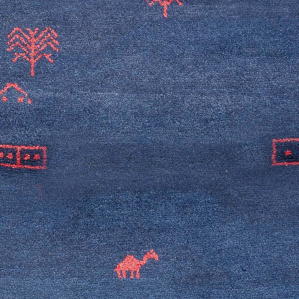 Tapis Gabbeh - Indus - 180 x 120 cm - bleu foncé