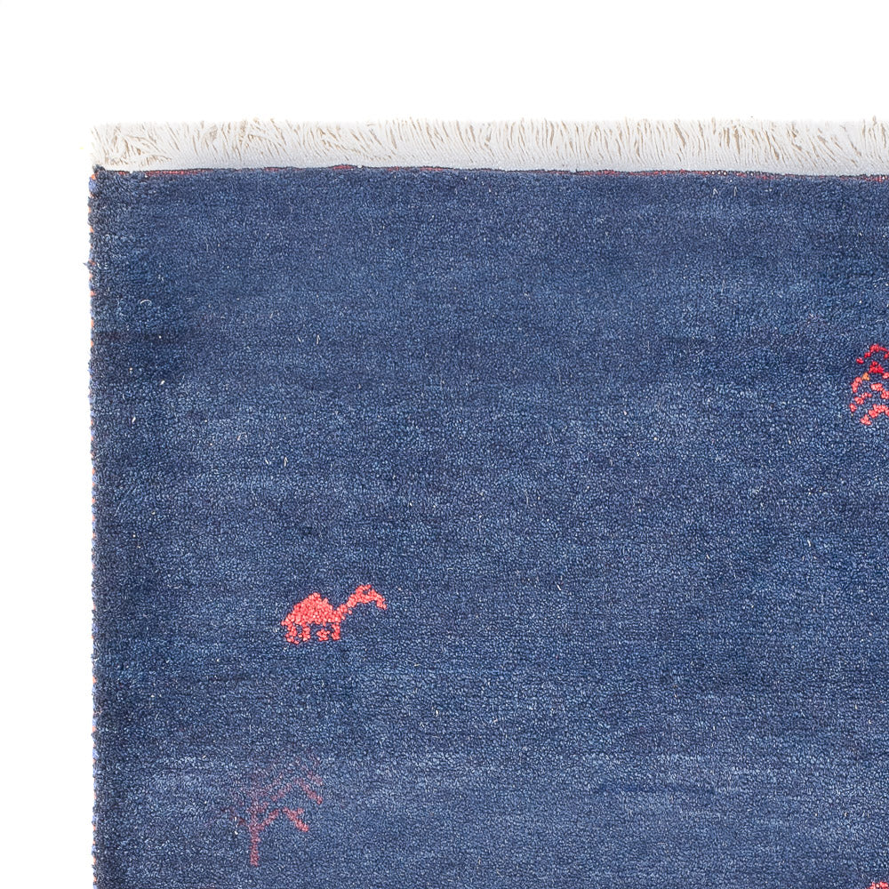 Tapis Gabbeh - Indus - 180 x 120 cm - bleu foncé