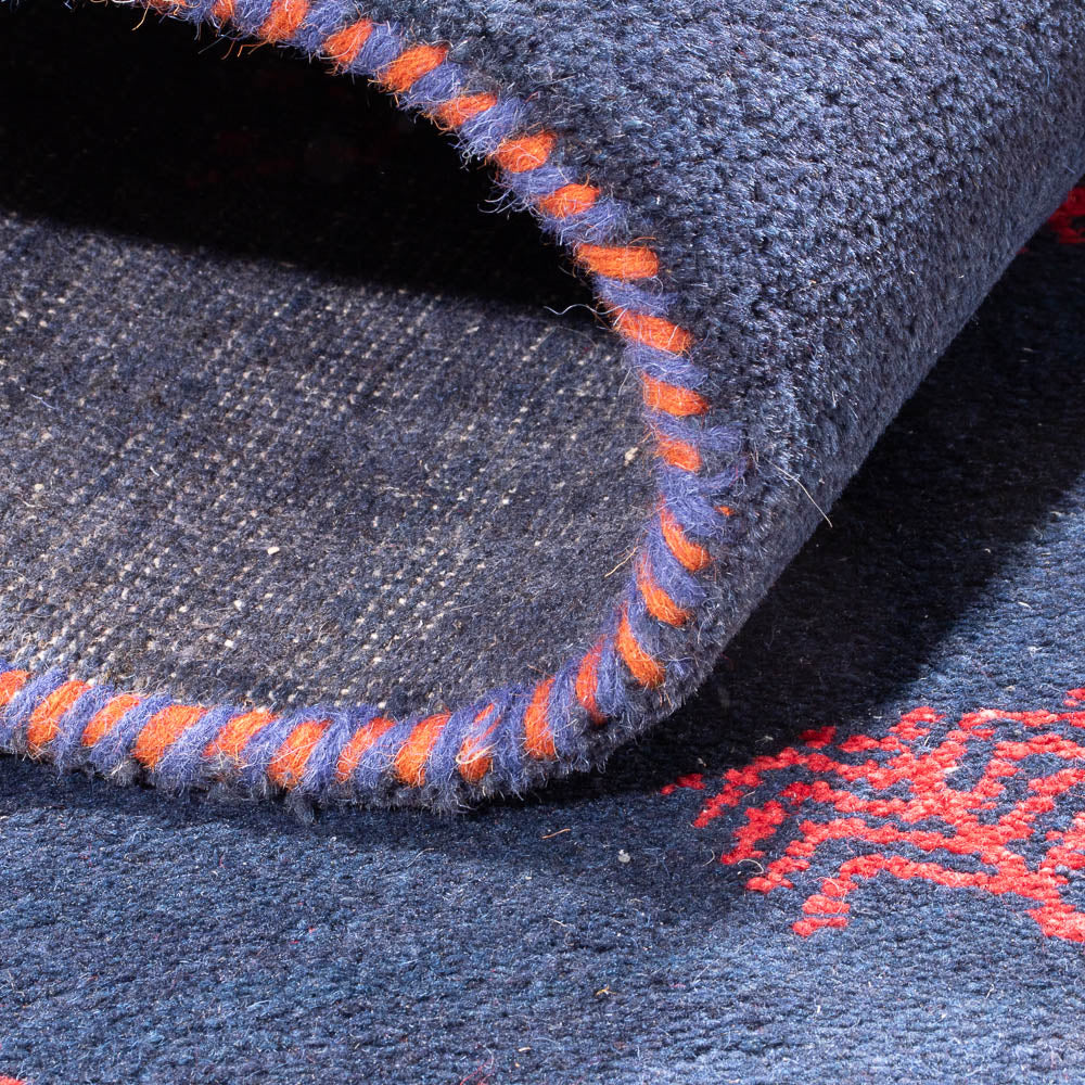 Tapis Gabbeh - Indus - 180 x 120 cm - bleu foncé