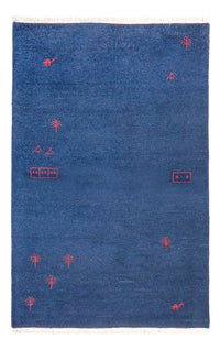 Tapis Gabbeh - Indus - 180 x 120 cm - bleu foncé