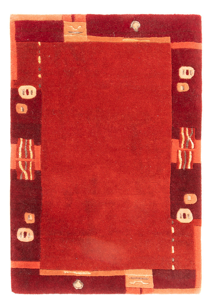 Tapis Népalais - 90 x 60 cm - rouge