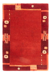 Tapis Népalais - 90 x 60 cm - rouge