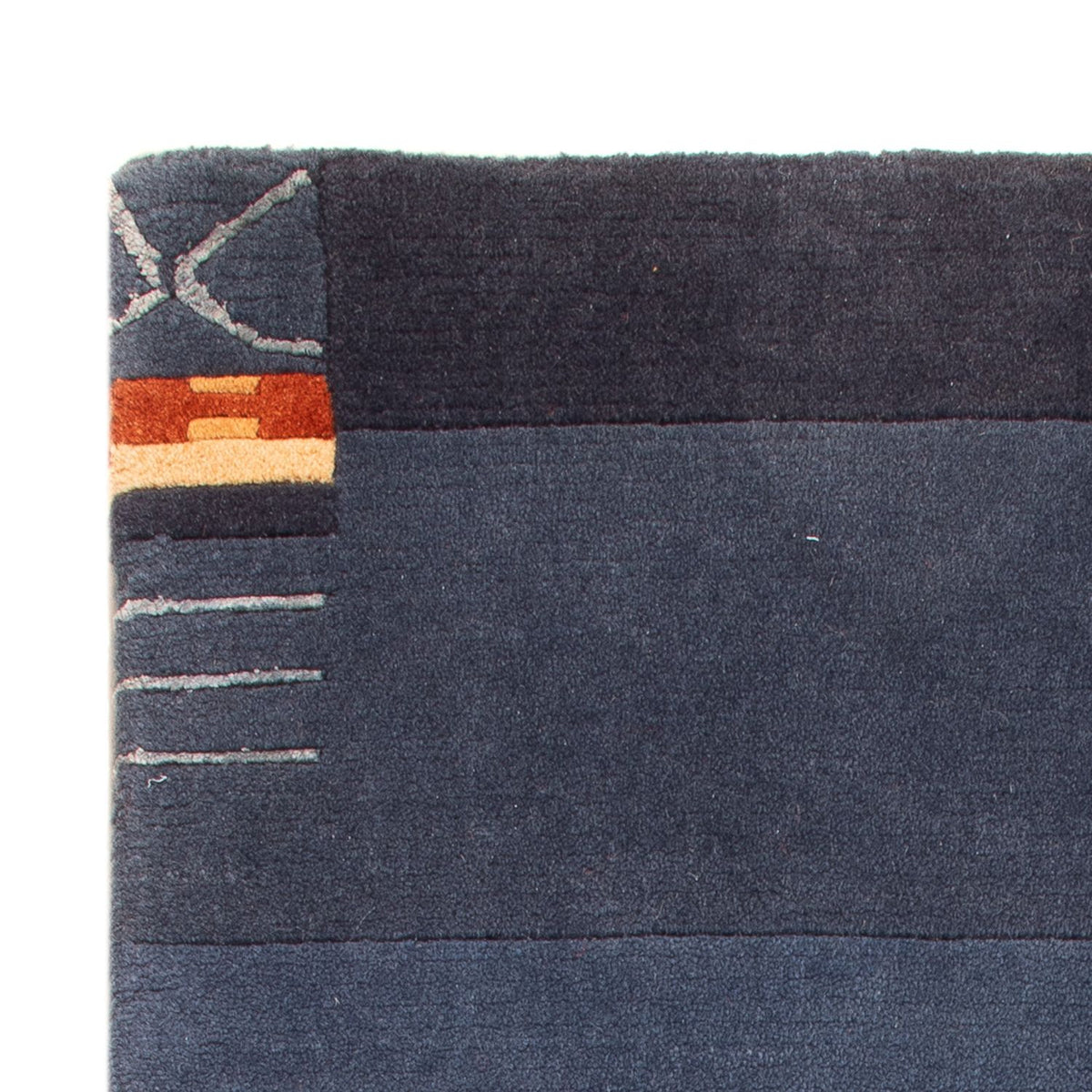 Tapis Népalais - 90 x 60 cm - bleu foncé