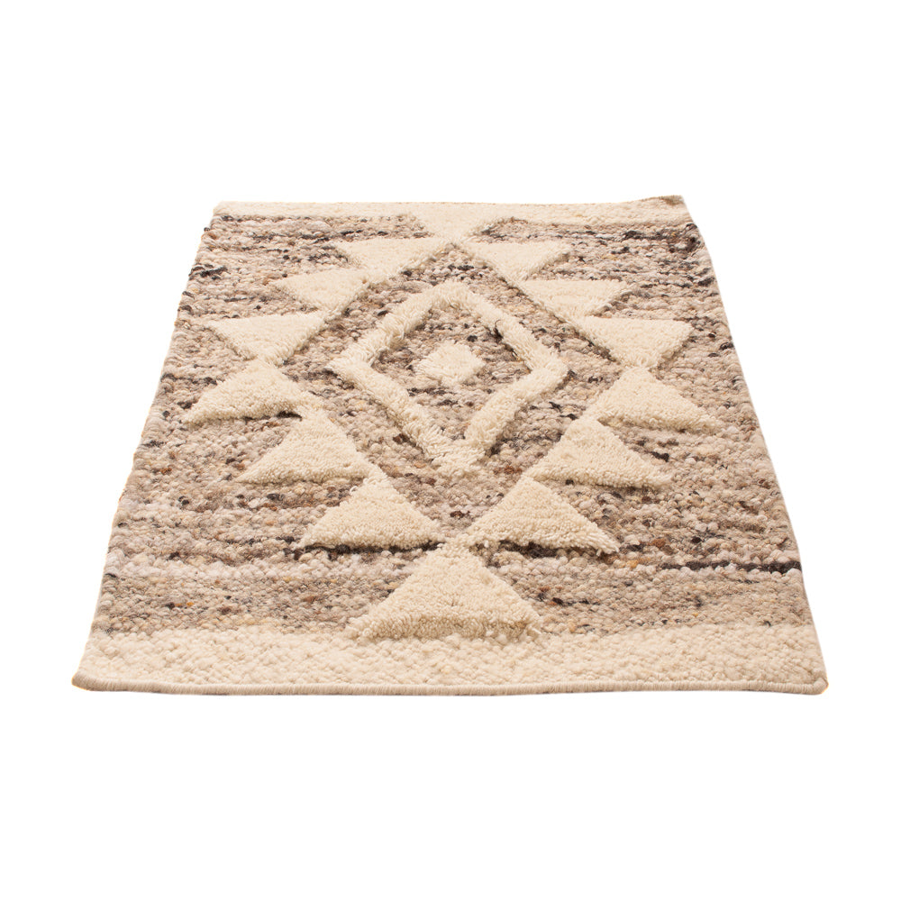 Tapis en laine - 90 x 60 cm - beige clair