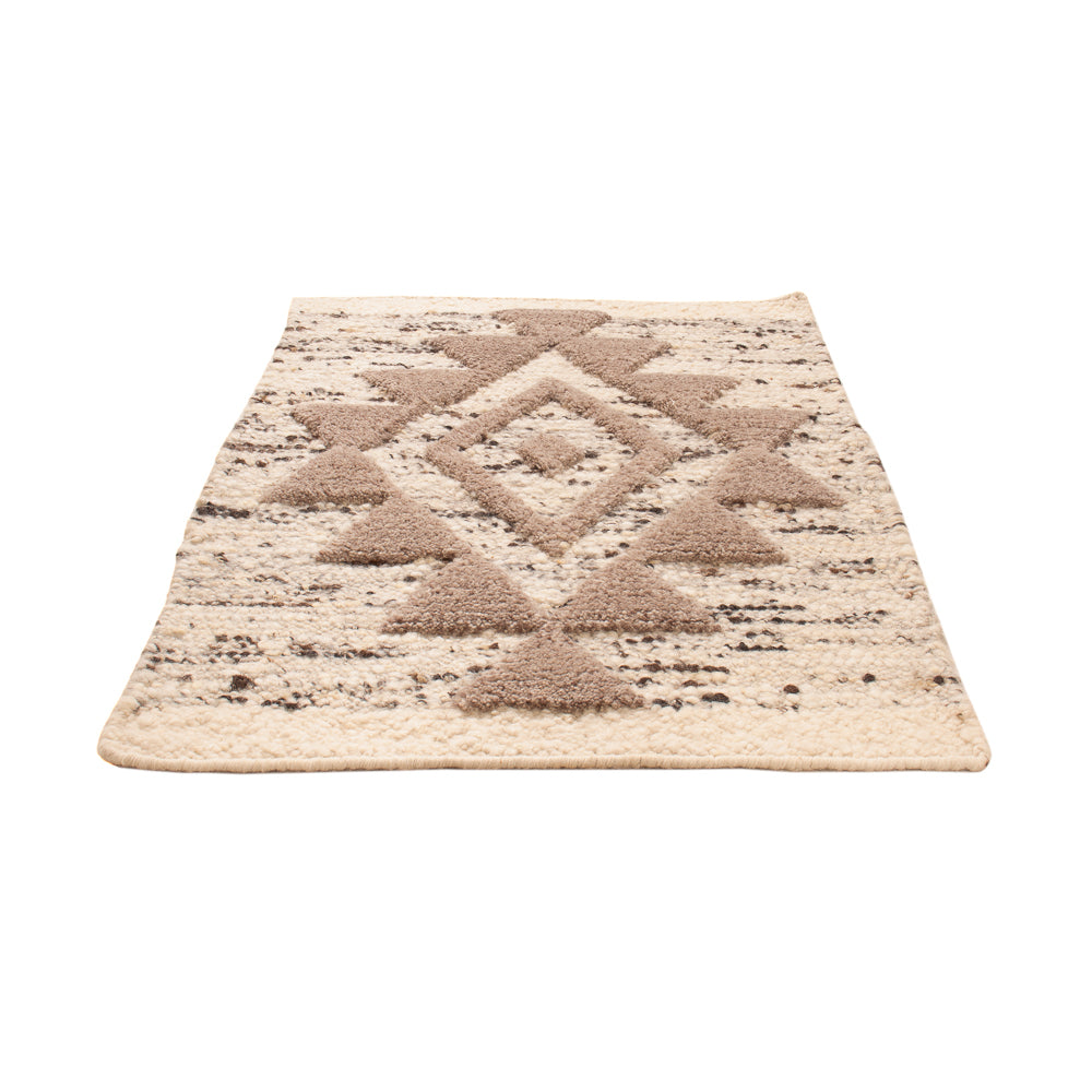 Tapis en laine - 90 x 60 cm - beige clair