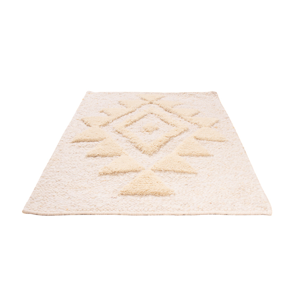 Tapis en laine - 90 x 60 cm - beige