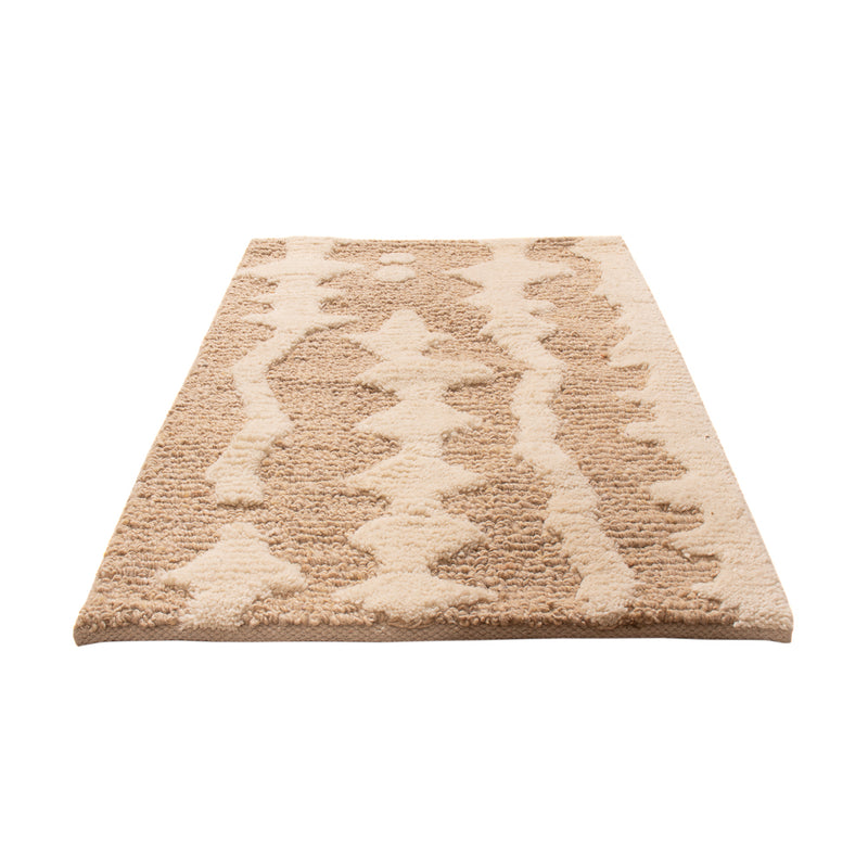 Tapis en laine - 90 x 60 cm - beige foncé