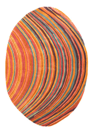 Tapis design ovale  - 200 x 140 cm - multicolore