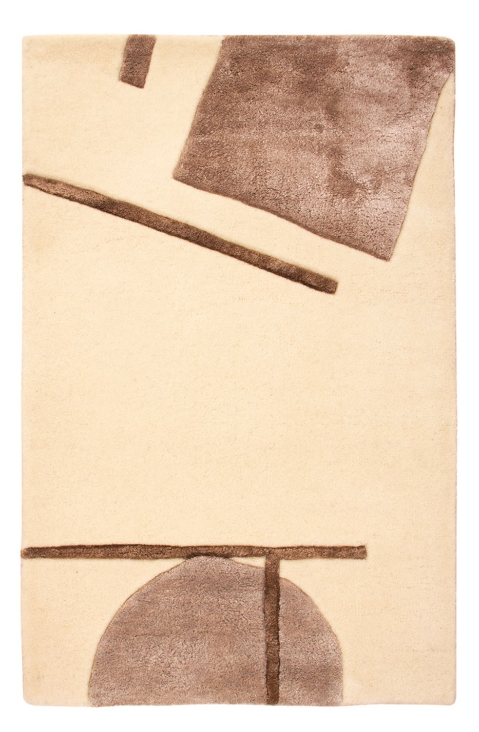 Tapis design - 90 x 60 cm - crème