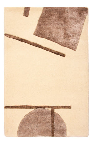Tapis design - 90 x 60 cm - crème