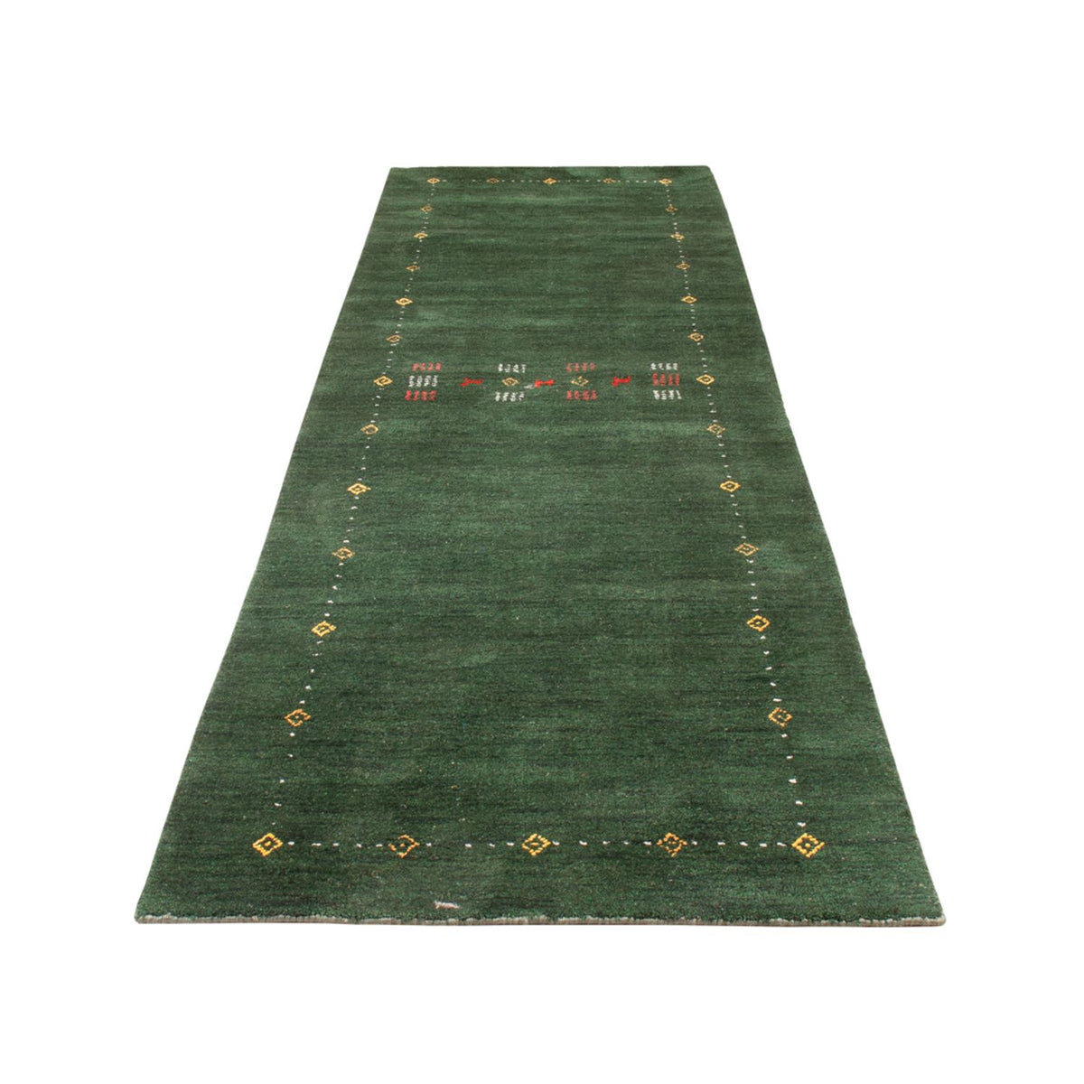 Tapis de couloir Tapis Gabbeh - Softy - 300 x 80 cm - vert