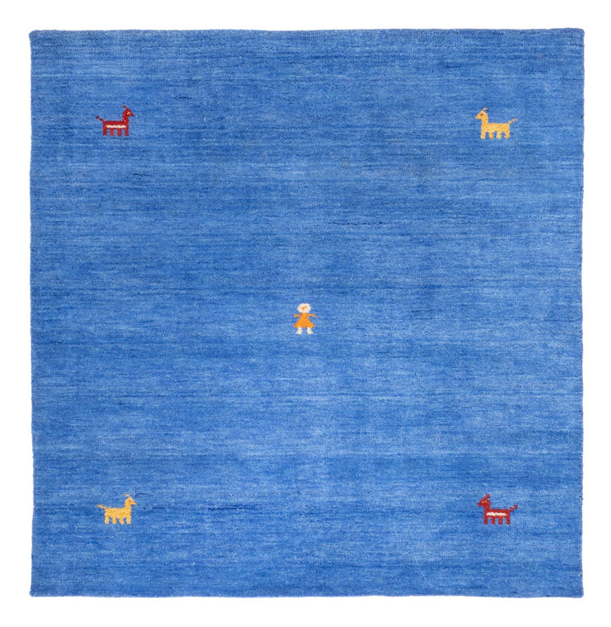 Tapis Gabbeh - Softy carré  - 150 x 150 cm - bleu