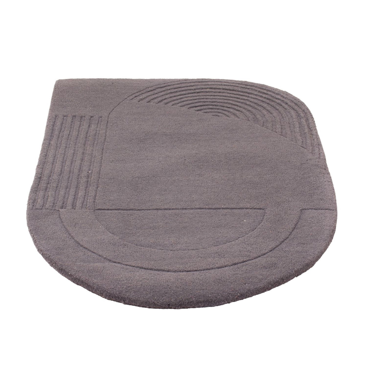 Tapis en laine originale  - 90 x 60 cm - gris