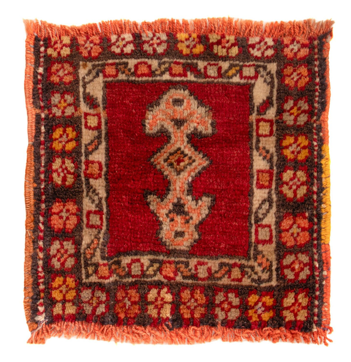 Tapis oriental - 27 x 24 cm - rouge