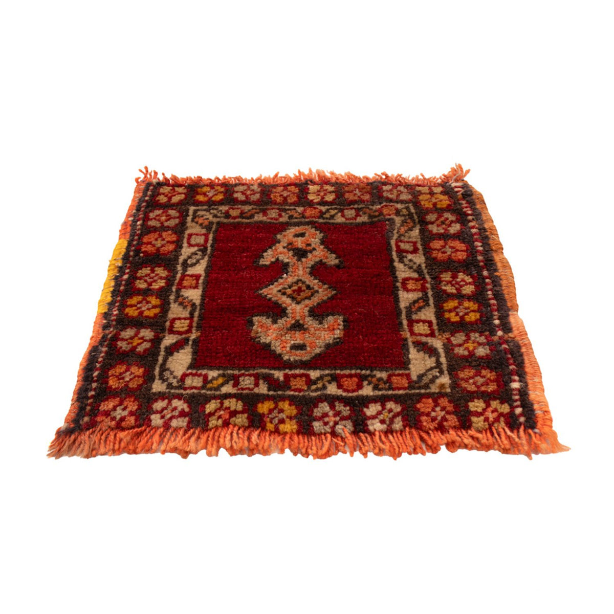 Tapis oriental - 27 x 24 cm - rouge