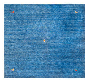 Tapis Gabbeh - Softy carré  - 250 x 250 cm - bleu