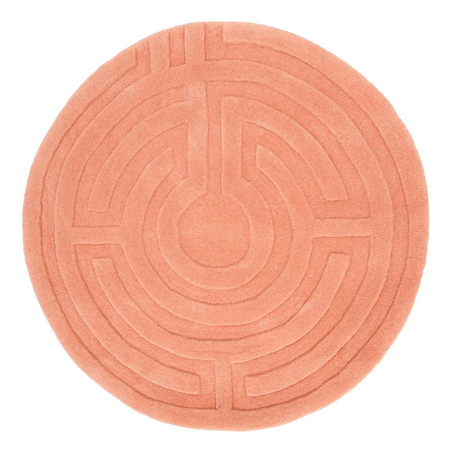 Tapis en laine ronde  - 80 x 80 cm - saumon