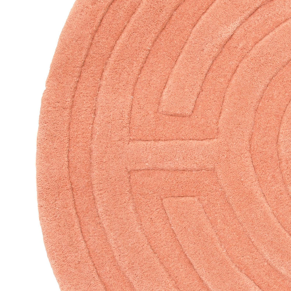 Tapis en laine ronde  - 80 x 80 cm - saumon