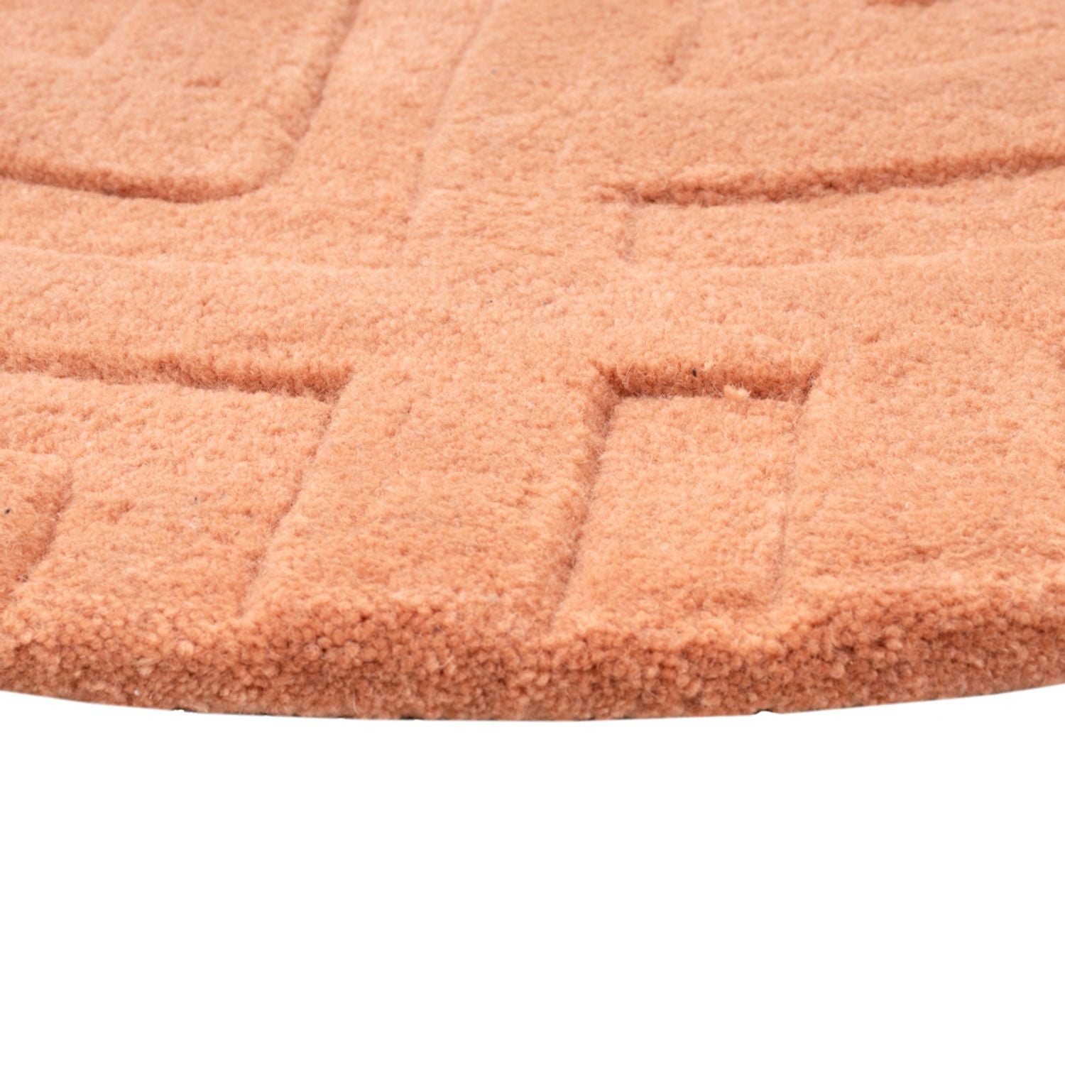 Tapis en laine ronde  - 80 x 80 cm - saumon