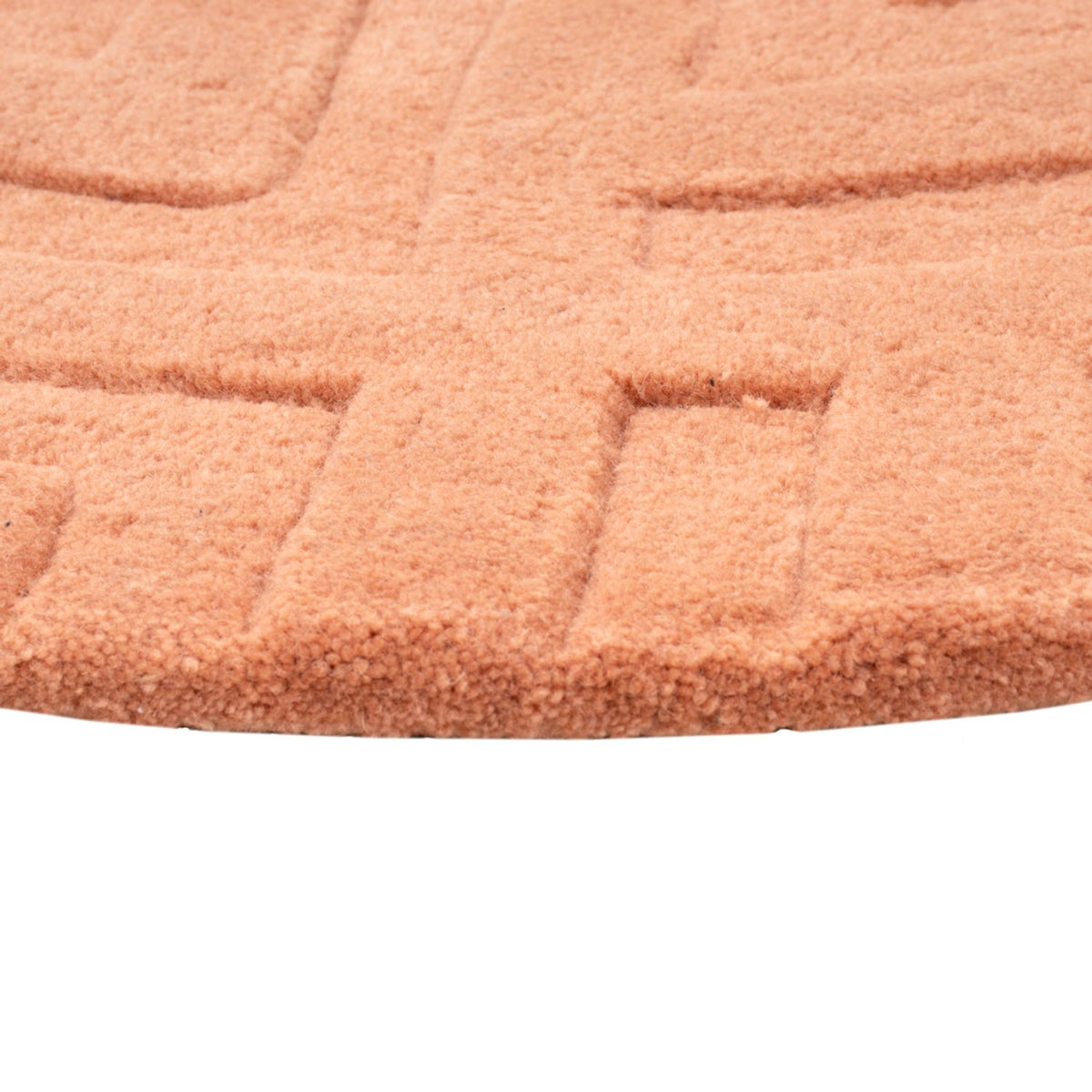 Tapis en laine ronde  - 80 x 80 cm - saumon