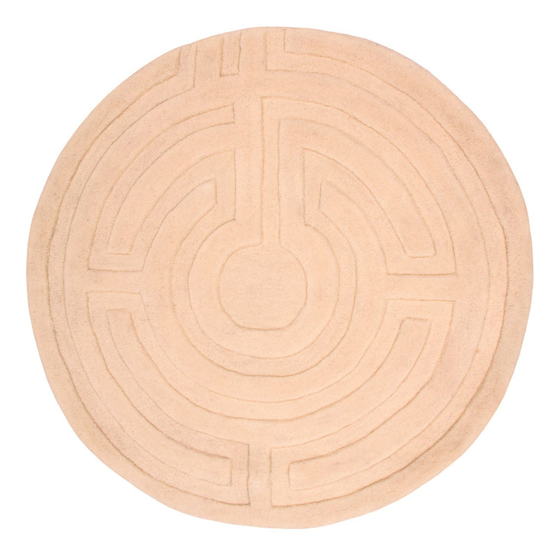 Tapis en laine ronde  - 80 x 80 cm - beige