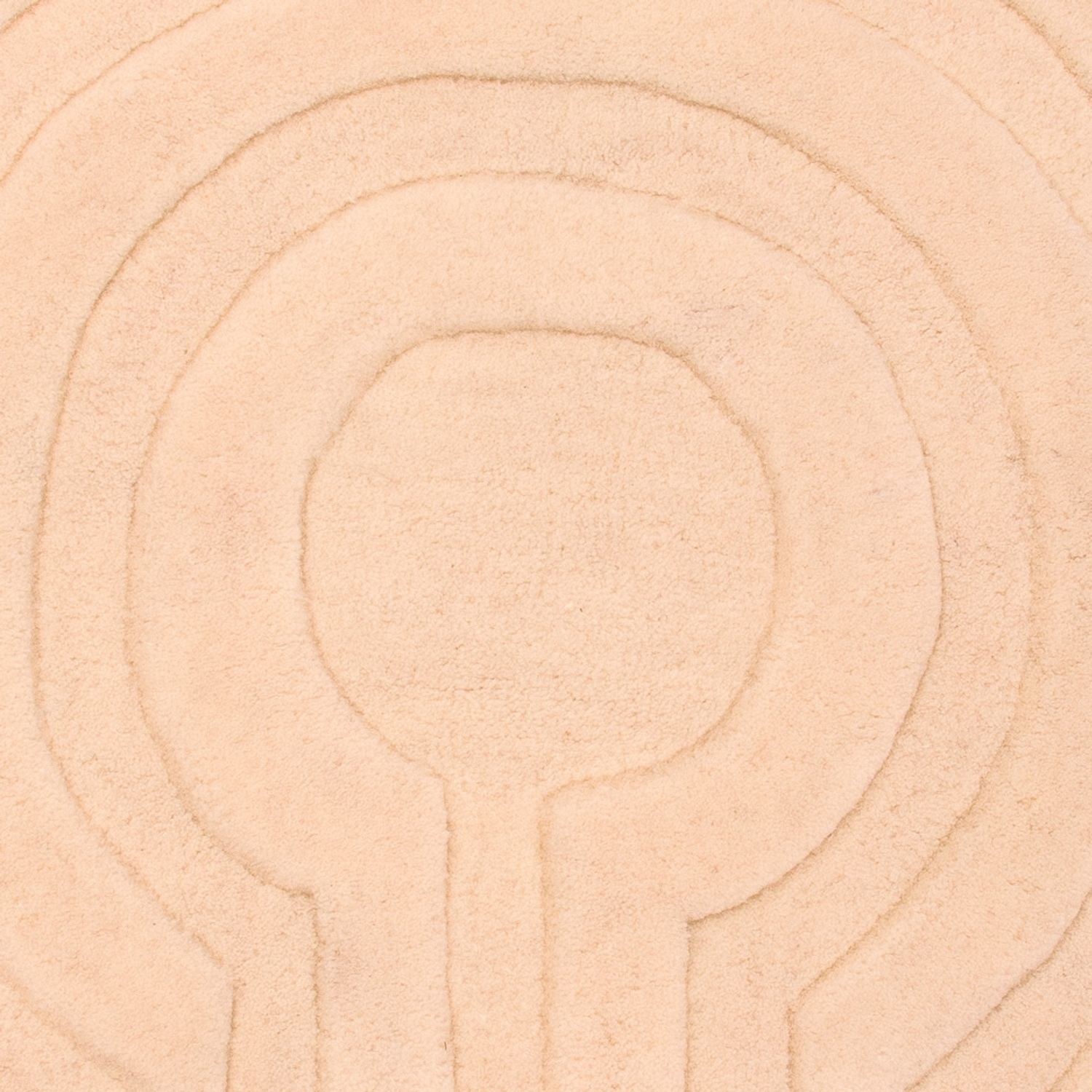 Tapis en laine ronde  - 80 x 80 cm - beige